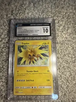 Zapdos 012/034 Trading Card Game Classic Holo CGC Gem Mint 10!!!!!!! - Image 1