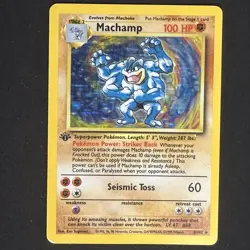 MACHAMP 1st Edition Base Set Holo Rare Deck Exclusive Pokemon Card TCG 8/102 MP - Image 1