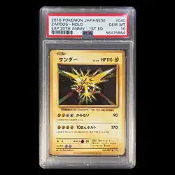 PSA 10 ZAPDOS-HOLO 2016 POKEMON JAPANESE EXPANSION 20TH ANNIVERSARY 1ST EDITION - Image 1