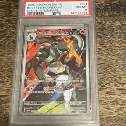2025 Pokemon Dri En Rocket’s Houndoom Illustration Rare PSA 8 191/182 Gold Star - Image 1