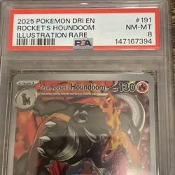 2025 Pokemon Dri En Rocket’s Houndoom Illustration Rare PSA 8 191/182 Gold Star - Image 2