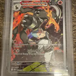 2025 Pokemon Dri En Rocket’s Houndoom Illustration Rare PSA 8 191/182 Gold Star - Image 3