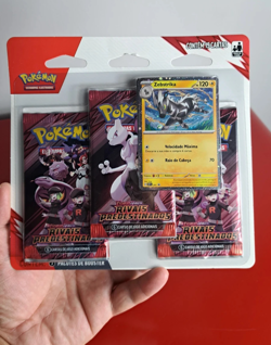 Pokemon TCG — Destined Rivals: 3 Pack Blister w/ ZEBSTRIKA Promo [PORTUGUESE] - Image 1