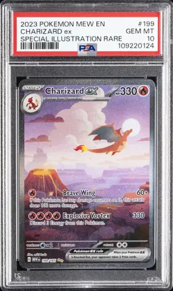 2023 POKEMON MEW EN-151 SPECIAL ILLUSTRATION RARE #199 CHARIZARD EX PSA 10 - Image 1