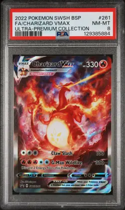 2022 POKEMON SWSH ULTRA-PREMIUM COLLECTION #261 FULL ART/CHARIZARD VMAX PSA 8 - Image 1