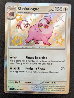 Oinkologne 208/091 Paldean Fates Holo Shiny Rare Pokemon - Image 1