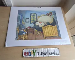 Pokemon x Van Gogh Museum Snorlax & Munchlax Art Print The Bedroom 30 x 40cm - Image 1