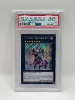 2015 Yugioh! Legendary Magician of Dark WSUP-EN052 Secret Rare PSA 10 GEM MINT - Image 1