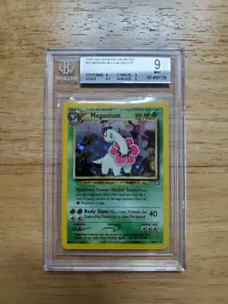 Pokemon BGS 9 MINT 2000 Meganium 10/111 Neo Genesis Holo Card - Image 1