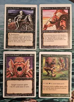 MTG 4x Misprint Miscut Vintage Cards. Llanowar Elves, Drudge Skeletons, + More - Image 1