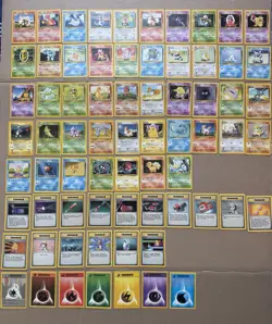 Complete Pokemon BASE Set Unlimited 70-Card Uncommon/Common Non-Holo Lot LP-NM - Image 1