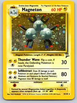 Magneton Holo Rare Base Set 2 009/130 MP Pokemon Card TCG - Image 1