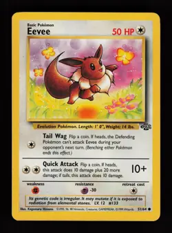 Eevee 51/64 Unlimited Common Jungle Pokemon Cards - Image 1