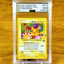 Pokemon Celebrations Black Star Promo Birthday Pikachu 24 AGS Mint+ 9.5 2021 - Image 1