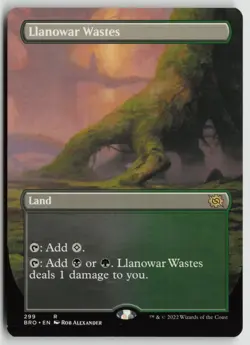 Llanowar Wastes (Borderless) NM 299 The Brothers' War Magic: The Gathering - Image 1