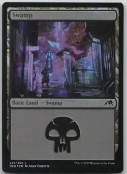 Swamp (288) #288 Foil Land Kamigawa: Neon Dynasty Magic: The Gathering MP - Image 1