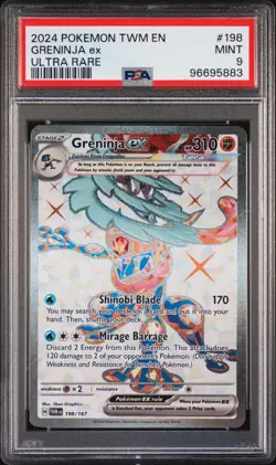2024 POKEMON TWM EN-TWILIGHT MASQUERADE ULTRA RARE #198 GRENINJA EX PSA 9 - Image 1