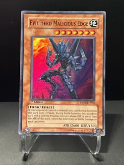 Yugioh Evil Hero Malicious Edge DP06-EN006 1st Super Duelist Pack NM - Image 1
