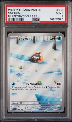 2023 POKEMON PAR EN-PARADOX RIFT ILLUSTRATION RARE #188 SNORUNT PSA 9 - Image 1