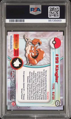 2000 TOPPS CHROME POKEMON T.V. #99 KINGLER PSA 9 - Image 2