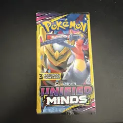 Pokemon Unified Minds Sun & Moon 3 Card Mini Booster Card Pack (Sealed) #2 - Image 1