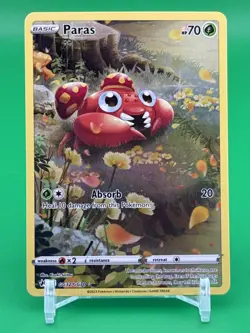 Pokemon Paras GG32/70 Crown Zenith Galarian Gallery Trainer Gallery Rare Holo NM - Image 1