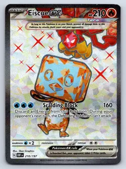 Eiscue ex 210/197 Ultra Rare Obsidian Flames Pokemon Holo Near Mint - Image 1