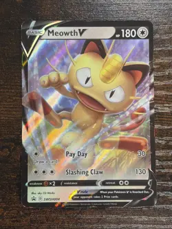 Meowth V SWSH004 Holo Promo Sword & Shield Promo Pokemon NM - Image 1