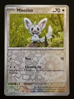Minccino - #136/162 Reverse Holo Common SV05: Temporal Forces Pokemon TCG NM - Image 1