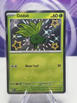 Oddish 092/091 Pokemon SV: Paldean Fates Shiny Rare NM - Image 1