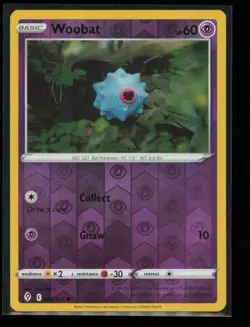 Woobat 068/203 Pokemon Evolving Skies Common Near Mint Reverse Holo - Image 1