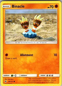 Binacle Forbidden Light 66/131 Common Pokemon Near Mint - Image 1