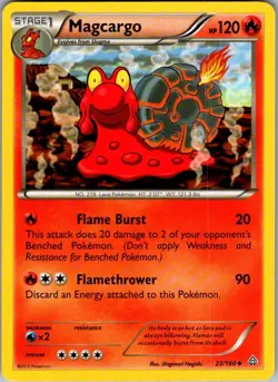 Magcargo Primal Clash 23/160 Uncommon Pokemon Near Mint - Image 1