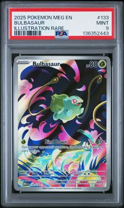 Bulbasaur 133/132 Illustration Rare Mega Evolution Pokemon PSA 9 - Image 1