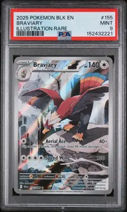 Braviary 155/086 Illustration Rare Black Bolt Pokemon PSA 9 - Image 1