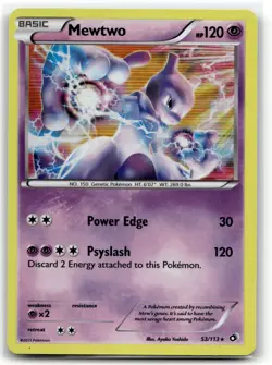 Mewtwo 53/113 Holo Rare Legendary Treasures Pokemon LP - Image 1