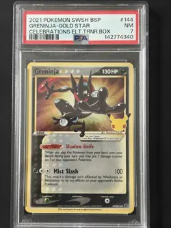 Pokemon 2021 Greninja Gold Star Promo Holo Graded PSA 7 - Image 1