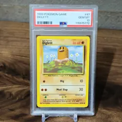 1999 POKEMON BASE SET UNLIMITED #47 DIGLETT PSA 10 - Image 1