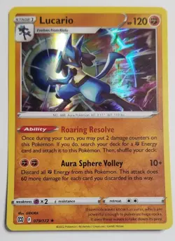 Pokemon TCG Lucario Brilliant Stars 079/172 Holo Holo Rare - Image 1