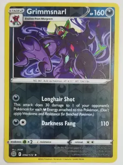 Grimmsnarl 094/172 Reverse Holo Rare - 2022 Pokemon Brilliant Stars LP - Image 1