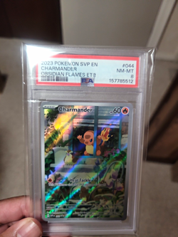 Pokemon Charmander SVP 044 Scarlet & Violet Promo Holo English PSA 8 2023 - Image 1