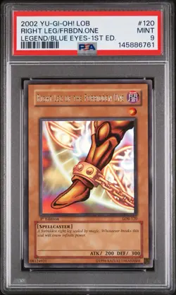 Yu-Gi-Oh! TCG Right Leg Of The Forbidden One 1st Ed Lob-120 PSA 9 GLOSSY - Image 1