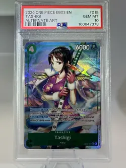 2026 One Piece EB03 EN Tashigi Alternate Art #018 PSA 10 GEM MINT - Image 1