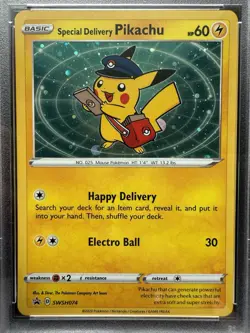 Pokemon Special Delivery Pikachu SWSH074 Sword & Shield Promo Holo PSA 8 - Image 2