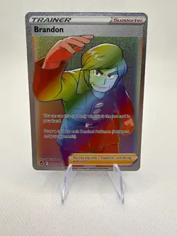 Brandon 203/195 Pokemon Silver Tempest Full Art Trainer Secret Rare NM - Image 1
