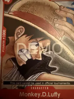 One piece Tcg P-022 Monkey D Luffy Promotional Demo card. - Image 1