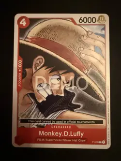 One piece Tcg P-022 Monkey D Luffy Promotional Demo card. - Image 2