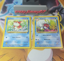 Pokemon TCG Base Set Goldeen 76/130 & Seaking 46/130 2-Card Lot 1999 - Image 1