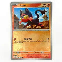 032/162 LITTEN REVERSE HOLO TEMPORAL FORCES POKEMON CARD - Image 1