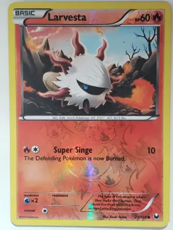 REVERSE HOLO Larvesta 21/108 LP - Dark Explorers Pokemon Card - Kouki Saitou - Image 1